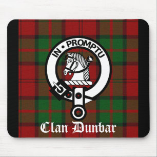 Clan Dunbar Tartan & Crest Badge Mouse Mat