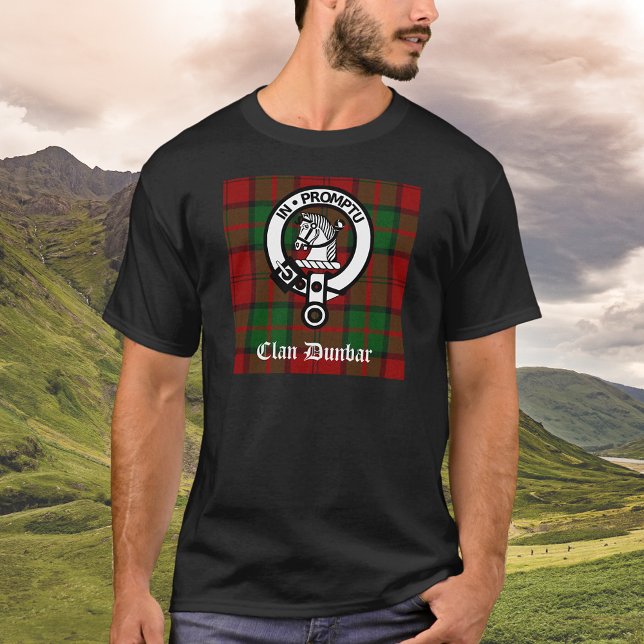 Clan Dunbar Tartan & Crest Badge T-Shirt (Creator Uploaded)