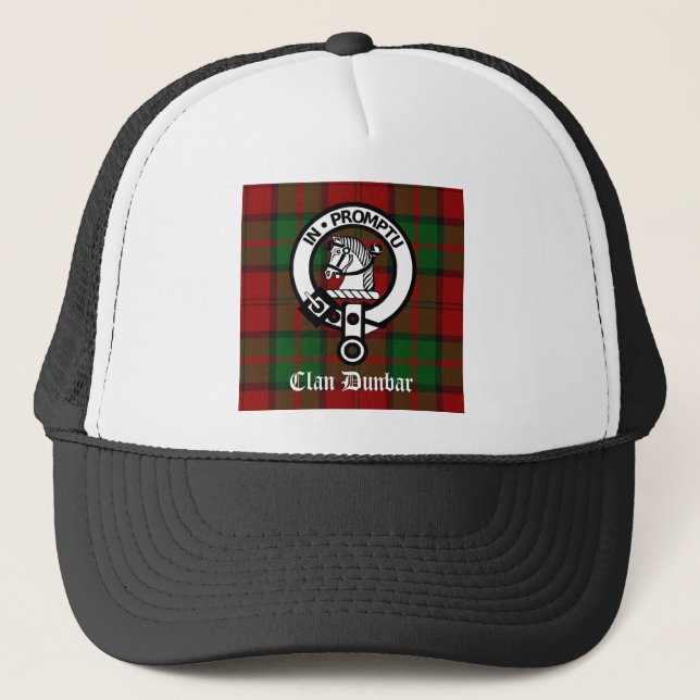 Clan Dunbar Tartan & Crest Badge Trucker Hat (Front)