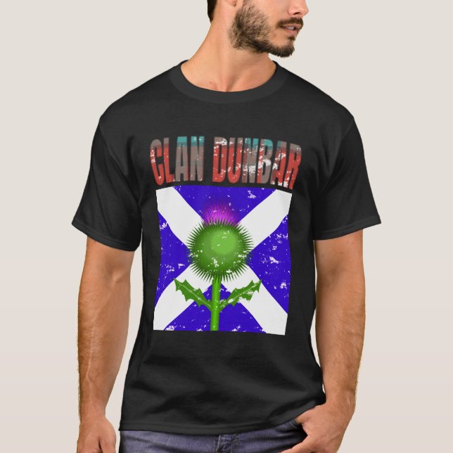 Clan Dunbar Tartan Scottish Family Name Scotland P T-Shirt (Front)