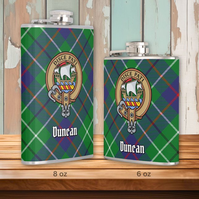 Clan Duncan Crest over Tartan Hip Flask (Creator Uploaded)