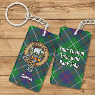 Clan Duncan Crest over Tartan Key Ring
