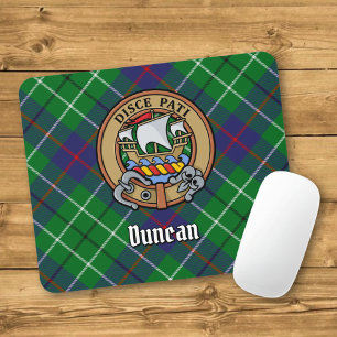 Clan Duncan Crest over Tartan Mouse Mat