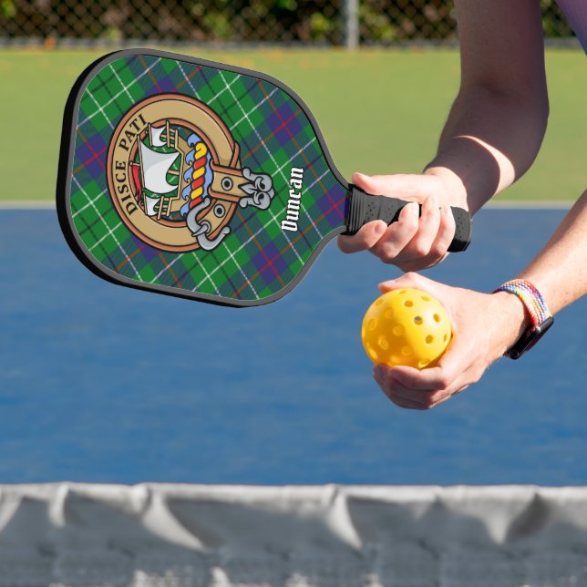 Clan Duncan Crest over Tartan Pickleball Paddle (Insitu)