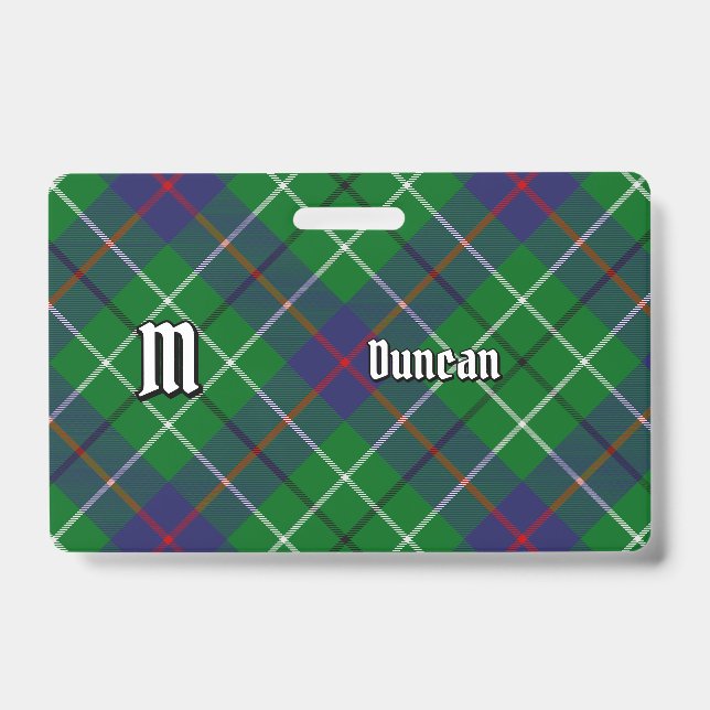 Clan Duncan Tartan ID Badge (Front)