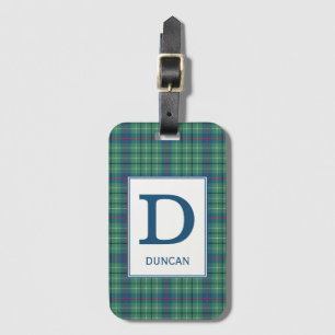 Clan Duncan Tartan Monogrammed Luggage Tag