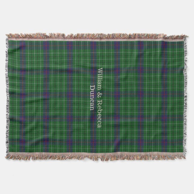 Clan Duncan Tartan Plaid Custom Throw Blanket (Front)