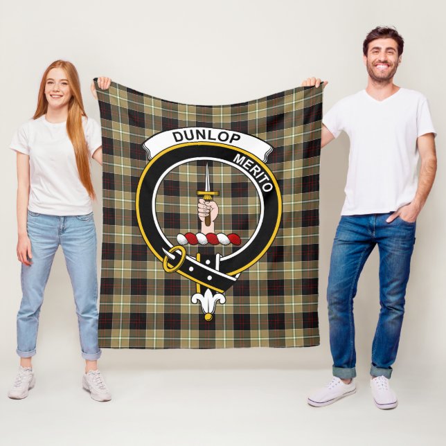 Clan Dunlop Hunting Tartan Plaid Fleece Blanket (In Situ)