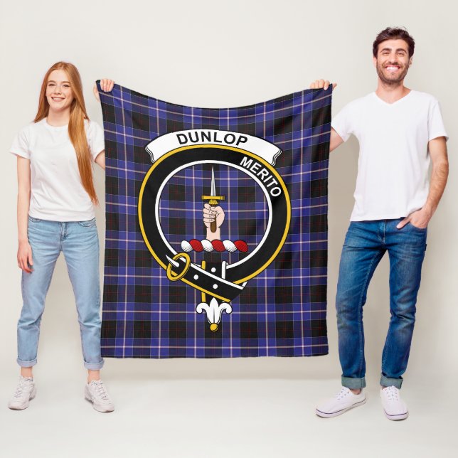 Clan Dunlop Tartan Plaid Fleece Blanket (In Situ)