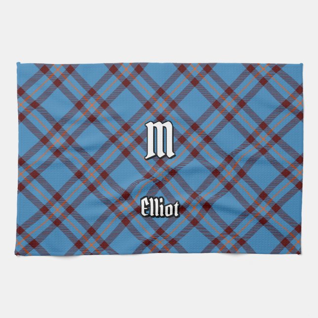Clan Elliot Ancient Tartan Kitchen Towel (Horizontal)