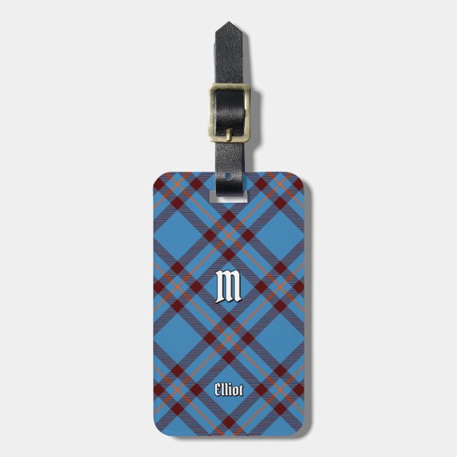 Clan Elliot Ancient Tartan Luggage Tag (Front Vertical)