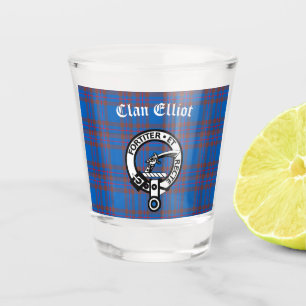 Clan Elliot Crest Badge & Tartan Shot Glass