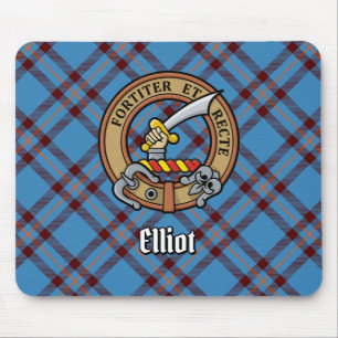 Clan Elliot Crest over Ancient Tartan Mouse Mat