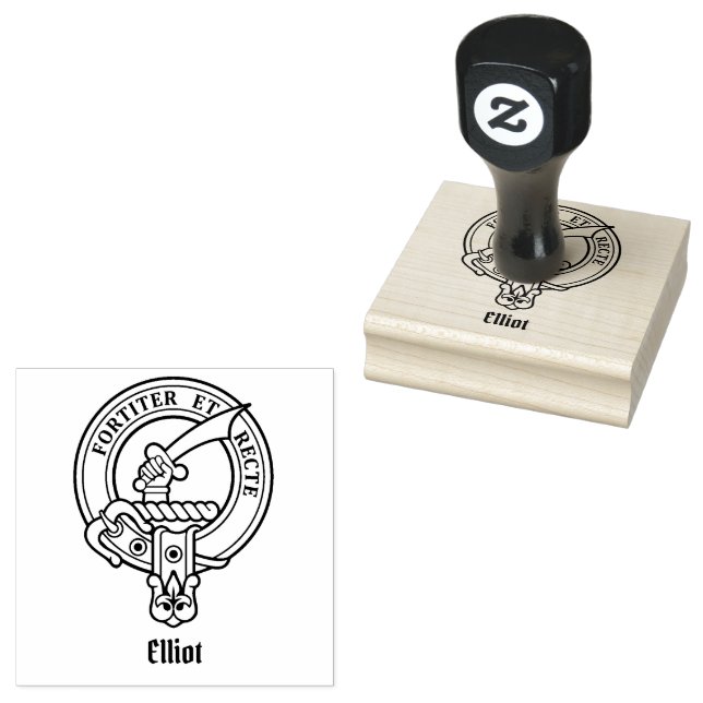 Clan Elliot Crest Rubber Stamp (Stamped)