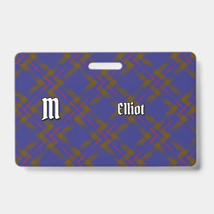 Clan Elliot Modern Tartan Badge ID Badge