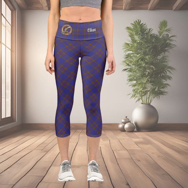 Clan Elliot Modern Tartan Capri Leggings (Creator Uploaded)