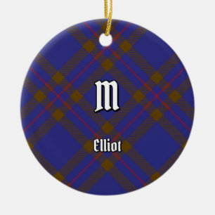 Clan Elliot Modern Tartan Ceramic Ornament