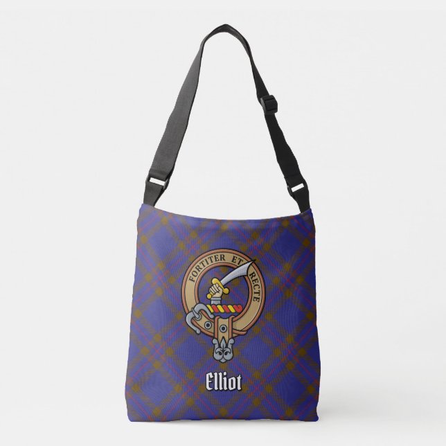 Clan Elliot Modern Tartan Crossbody Bag (Front)