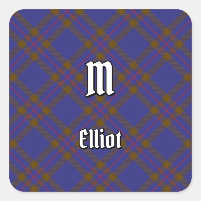 Clan Elliot Modern Tartan Square Sticker (Front)