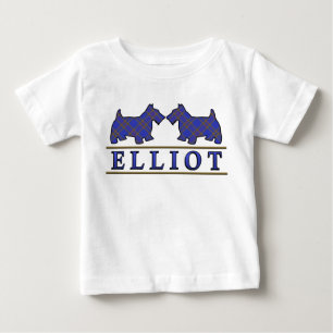 Clan Elliot Scottie Dogs Scottish Clan Tartan Baby T-Shirt