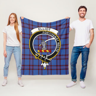 Clan Elliot Tartan Plaid Fleece Blanket