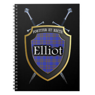 Clan Elliot Tartan Shield & Swords Notebook