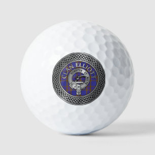 Clan ELLioTT Crest & Tartan Knot Golf Balls