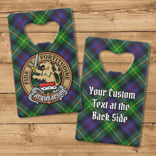 Clan Farquharson Crest over Tartan