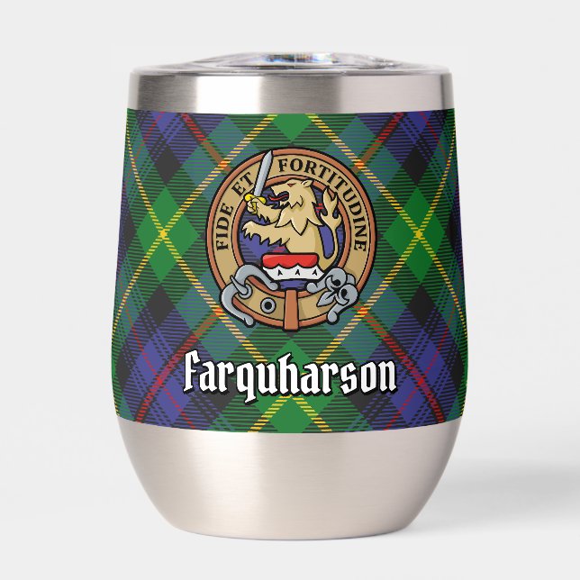 Clan Farquharson Crest over Tartan (Front)