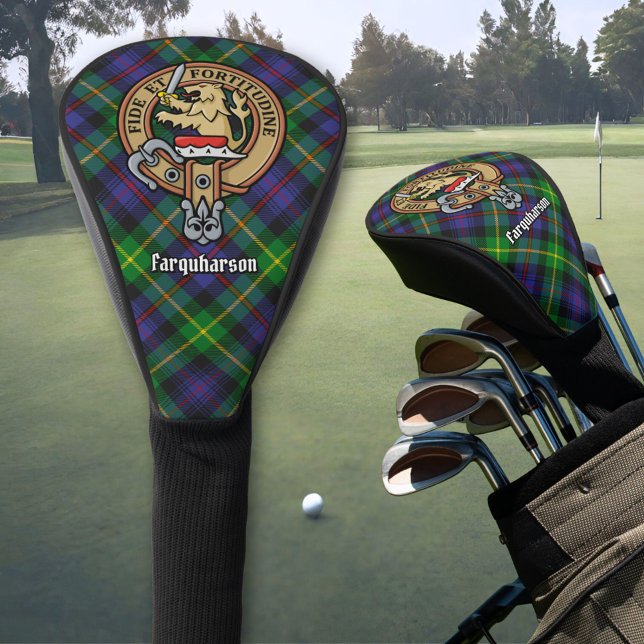 Clan Farquharson Crest over Tartan Golf Head Cover (Creator Uploaded)