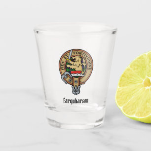 Clan Farquharson Crest over Tartan Shot Glass