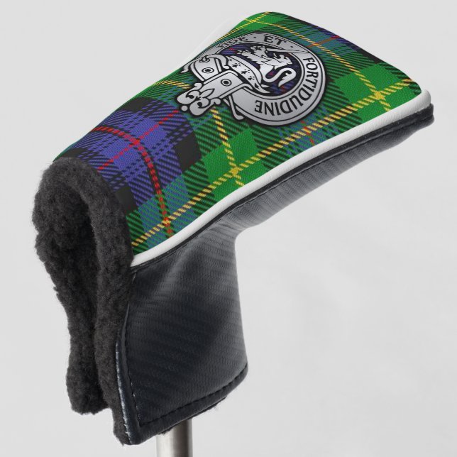 Clan Farquharson Crest & Tartan Golf Head Cover (3/4 Front)