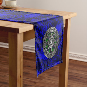 Clan Farquharson Crest & Tartan Knot Short Table Runner