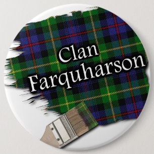 Clan Farquharson Tartan Paint Brush 6 Cm Round Badge