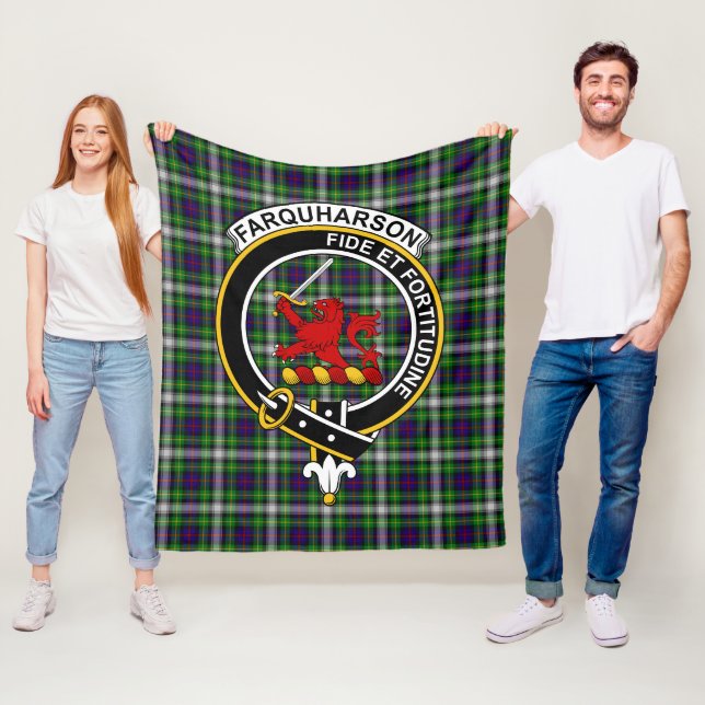 Clan Farquharson Tartan Plaid Fleece Blanket (In Situ)