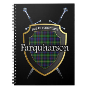 Clan Farquharson Tartan Shield & Swords Notebook