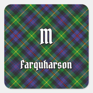 Clan Farquharson Tartan Square Sticker