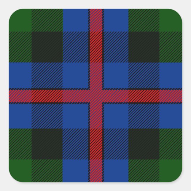 Clan Farquharson Tartan Square Sticker (Front)