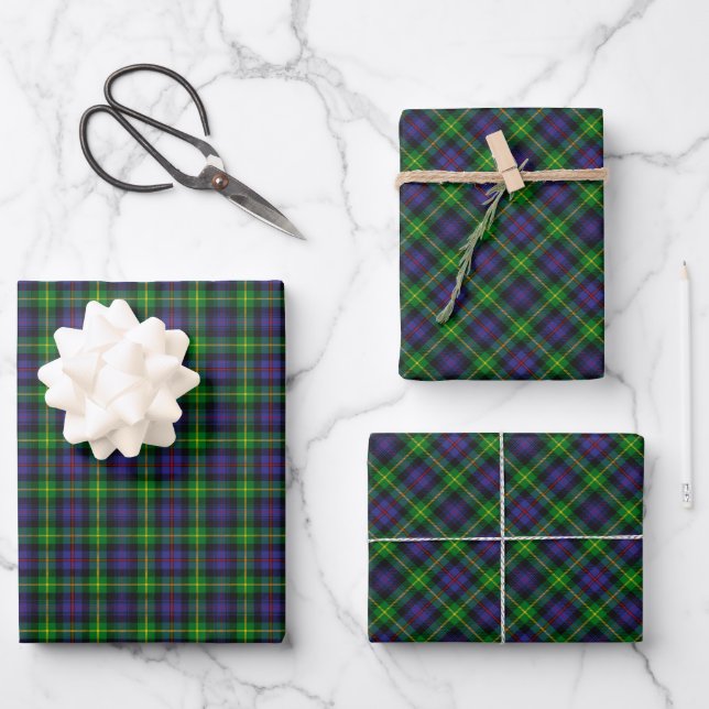 Clan Farquharson Tartan Wrapping Paper Sheets (Front)