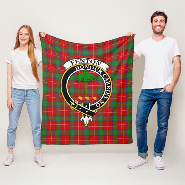 Clan Fenton Tartan Plaid Fleece Blanket (In Situ)