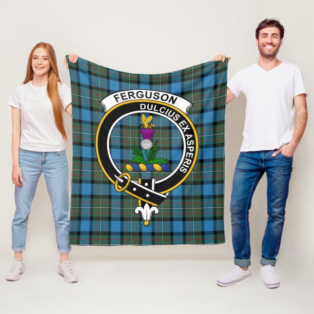 Clan Ferguson Ancient Tartan Plaid Fleece Blanket (In Situ)