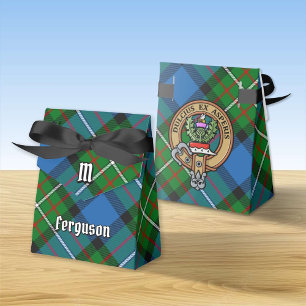 Clan Ferguson Crest over Tartan Favour Box