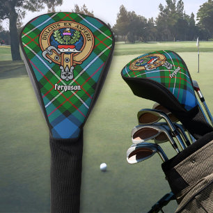 Clan Ferguson Crest over Tartan Golf Head Cover