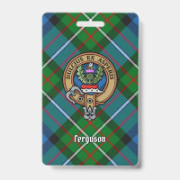 Clan Ferguson Crest over Tartan