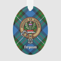 Clan Ferguson Crest over Tartan Ornament