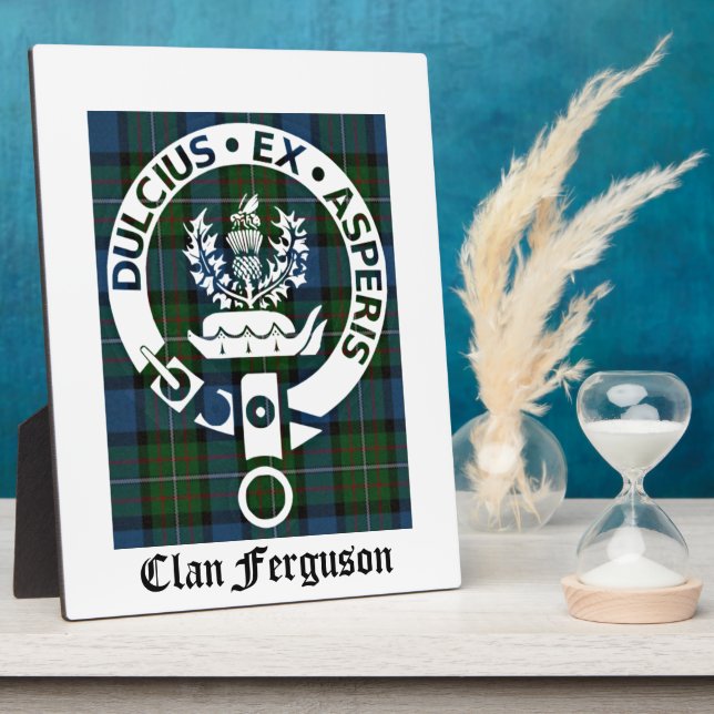 Clan Ferguson Crest Tartan Plaque (Side)