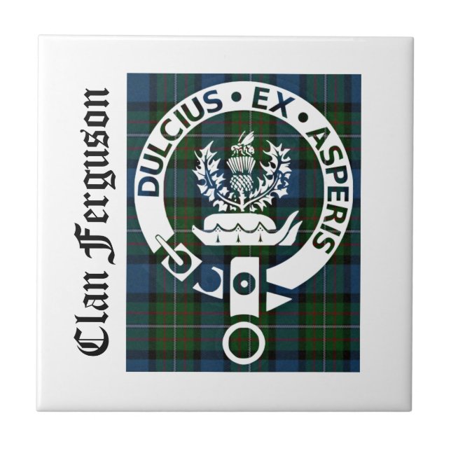Clan Ferguson Crest Tartan Tile (Front)