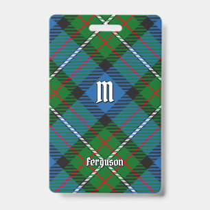 Clan Ferguson Hunting Tartan Badge ID Badge