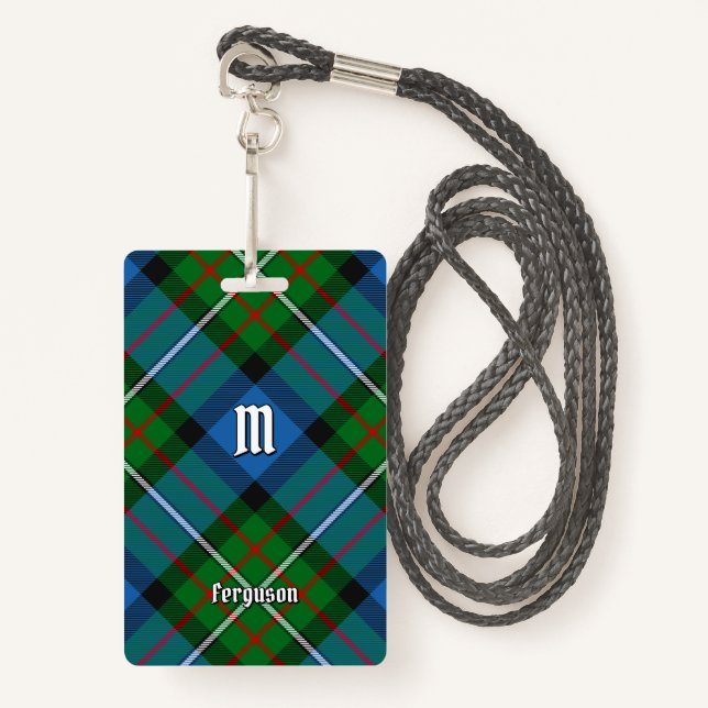 Clan Ferguson Hunting Tartan Badge ID Badge (Front with Lanyard)