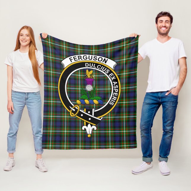 Clan Ferguson Modern Tartan Plaid Fleece Blanket (In Situ)